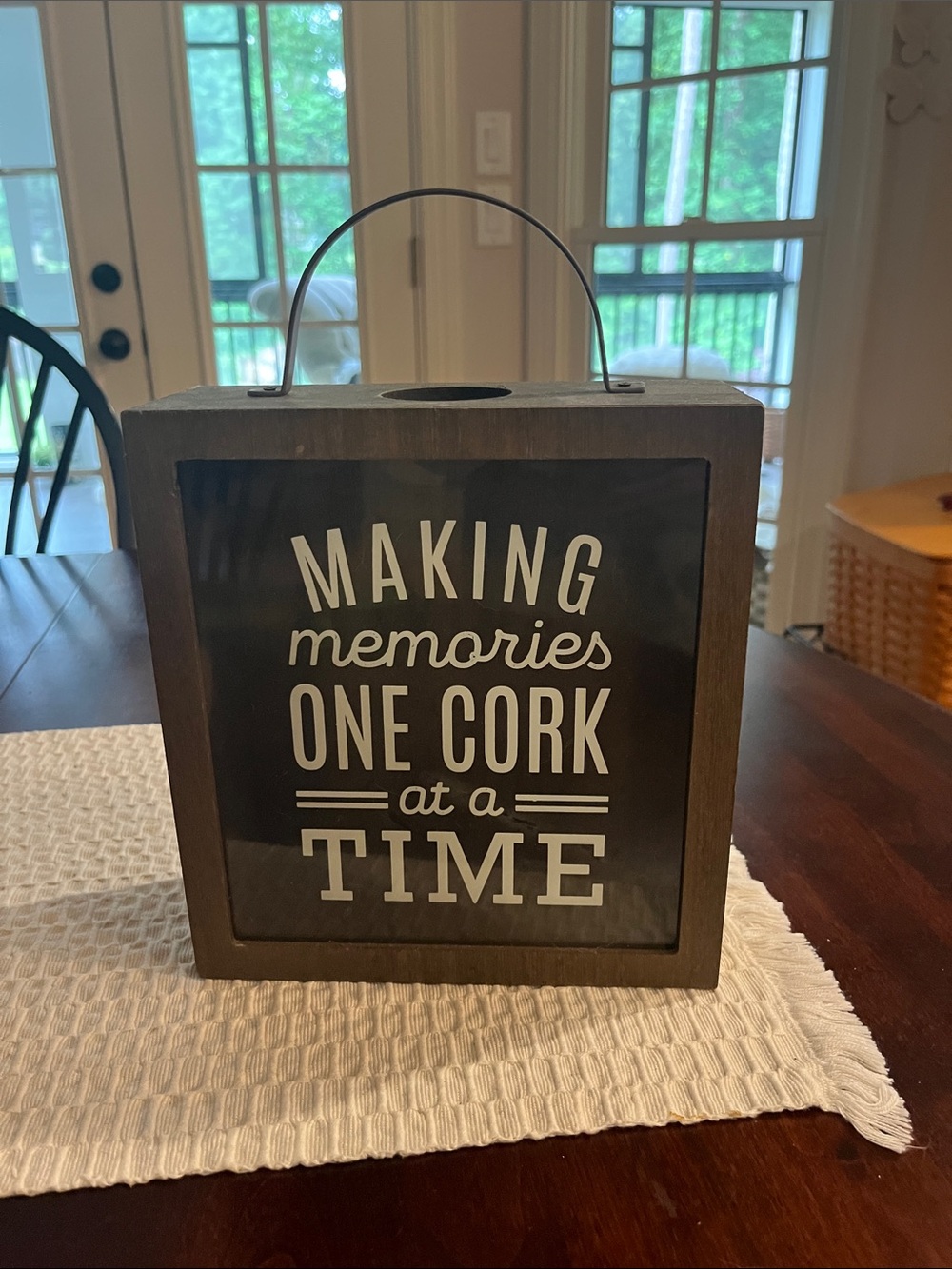 Wine Cork Shadow Box Decor - Dark Wood with Black Front